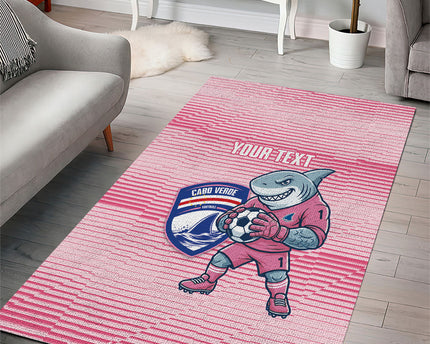 Cabo Verde Football 2026 Custom Area Rug Tubaroes Azuis Goalkeeper Pink Jersey