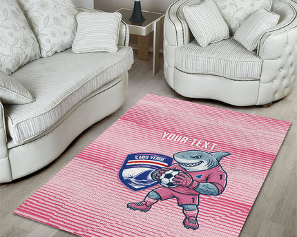 Cabo Verde Football 2026 Custom Area Rug Tubaroes Azuis Goalkeeper Pink Jersey