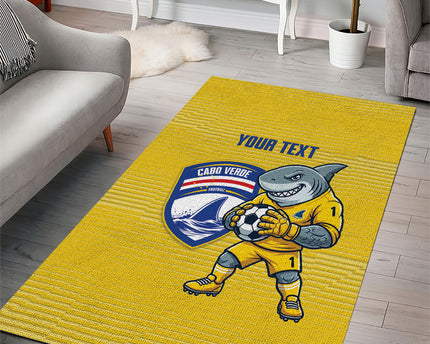 Cabo Verde Football 2026 Custom Area Rug Tubaroes Azuis Goalkeeper Yellow Jersey