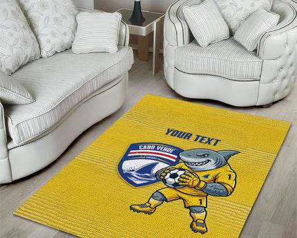 Cabo Verde Football 2026 Custom Area Rug Tubaroes Azuis Goalkeeper Yellow Jersey