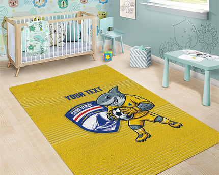 Cabo Verde Football 2026 Custom Area Rug Tubaroes Azuis Goalkeeper Yellow Jersey