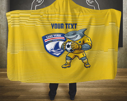 Cabo Verde Football 2026 Custom Hooded Blanket Tubaroes Azuis Goalkeeper Yellow Jersey