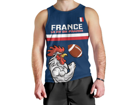 France Rugby Men Tank Top World Cup Allez Les Bleus 2023 Mascot
