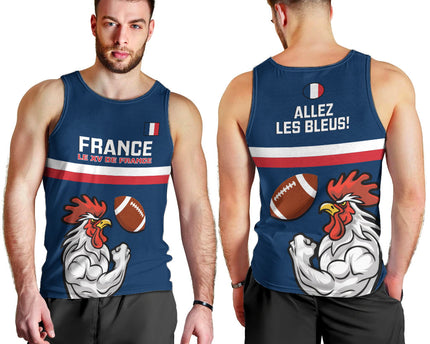 France Rugby Men Tank Top World Cup Allez Les Bleus 2023 Mascot