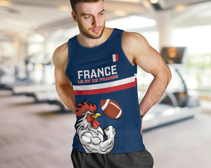 France Rugby Men Tank Top World Cup Allez Les Bleus 2023 Mascot