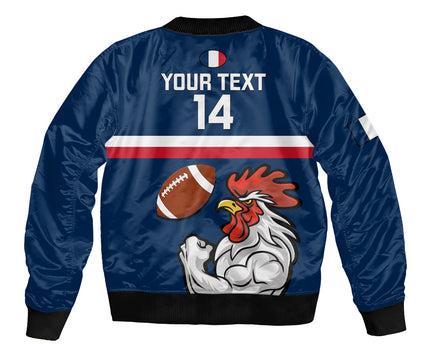 Custom France Rugby Bomber Jacket World Cup Allez Les Bleus 2023 Mascot