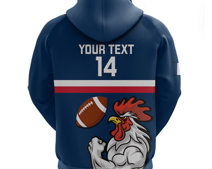 Custom France Rugby Hoodie World Cup Allez Les Bleus 2023 Mascot