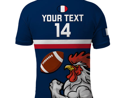 Custom France Rugby Polo Shirt World Cup Allez Les Bleus 2023 Mascot