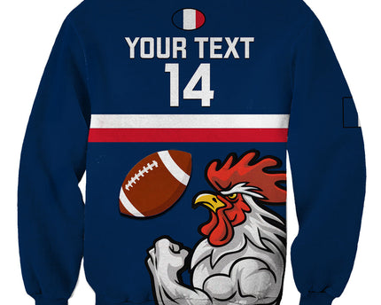 Custom France Rugby Sweatshirt World Cup Allez Les Bleus 2023 Mascot