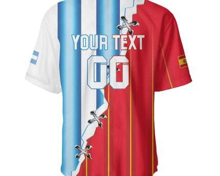 Custom Argentina Spain Football 2026 Baseball Jersey La Albiceleste La Roja Together