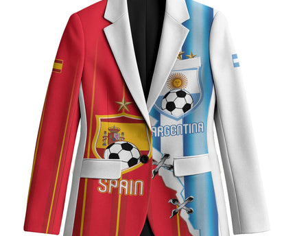 Custom Argentina Spain Football 2026 Blazer La Albiceleste La Roja Together