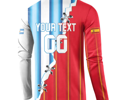 Custom Argentina Spain Football 2026 Button Sweatshirt La Albiceleste La Roja Together