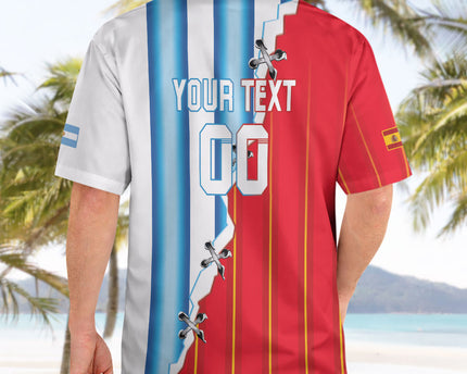 Custom Argentina Spain Football 2026 Hawaiian Shirt La Albiceleste La Roja Together