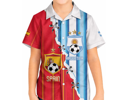Custom Argentina Spain Football 2026 Hawaiian Shirt La Albiceleste La Roja Together