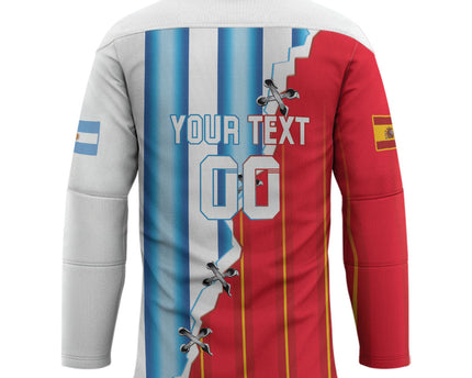 Custom Argentina Spain Football 2026 Hockey Jersey La Albiceleste La Roja Together