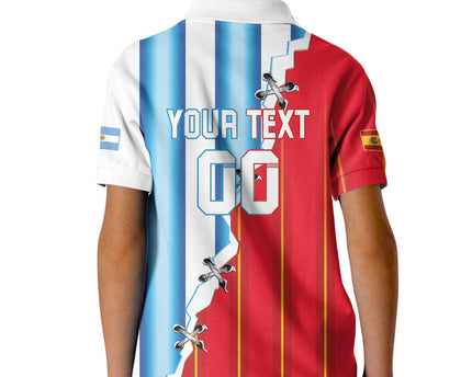 Custom Argentina Spain Football 2026 Kid Polo Shirt La Albiceleste La Roja Together