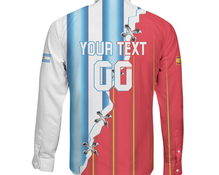 Custom Argentina Spain Football 2026 Long Sleeve Button Shirt La Albiceleste La Roja Together