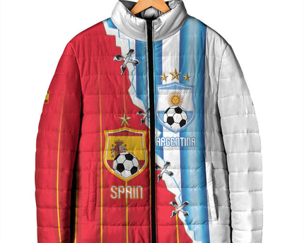 Custom Argentina Spain Football 2026 Padded Jacket La Albiceleste La Roja Together