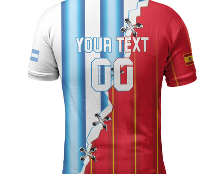 Custom Argentina Spain Football 2026 Polo Shirt La Albiceleste La Roja Together