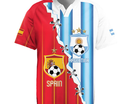 Custom Argentina Spain Football 2026 Rugby Jersey La Albiceleste La Roja Together