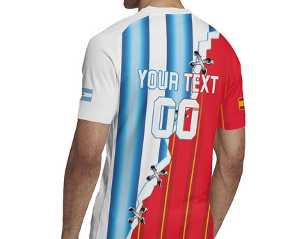Custom Argentina Spain Football 2026 Rugby Jersey La Albiceleste La Roja Together