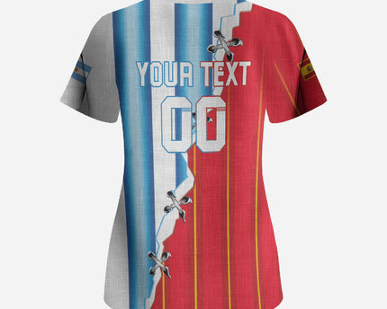 Custom Argentina Spain Football 2026 Scrub Top La Albiceleste La Roja Together