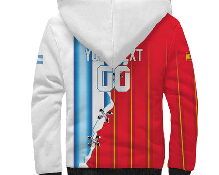 Custom Argentina Spain Football 2026 Sherpa Hoodie La Albiceleste La Roja Together