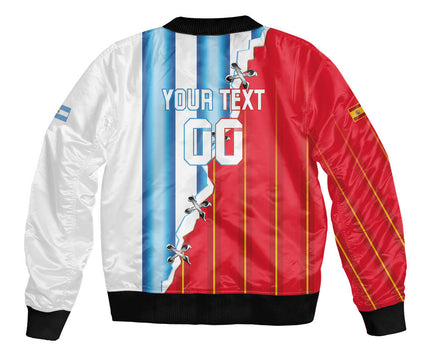 Custom Argentina Spain Football 2026 Sleeve Zip Bomber Jacket La Albiceleste La Roja Together