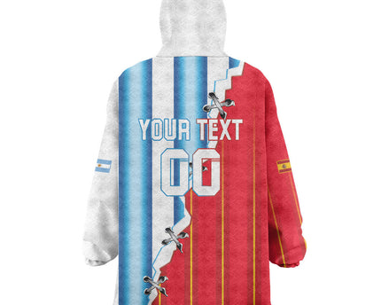 Custom Argentina Spain Football 2026 Wearable Blanket Hoodie La Albiceleste La Roja Together