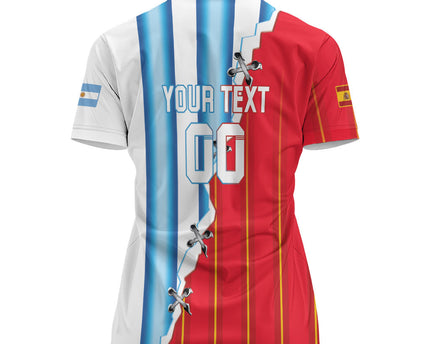 Custom Argentina Spain Football 2026 Women Polo Shirt La Albiceleste La Roja Together
