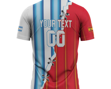 Custom Argentina Spain Football 2026 Zipper Polo Shirt La Albiceleste La Roja Together