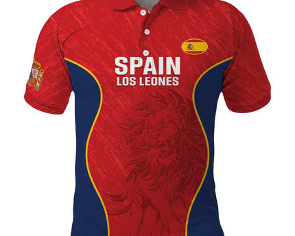 Custom Spain Rugby Polo Shirt Go Champions Lions