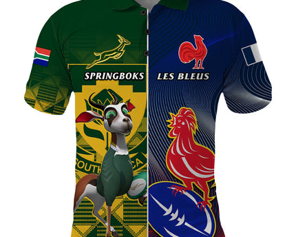 South Africa And France Rugby Polo Shirt Springboks With Les Bleus Together 2023 World Cup