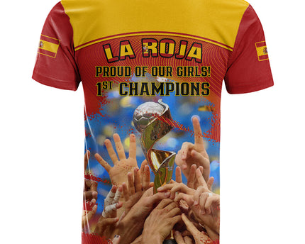 Spain Football T Shirt 2023 World Cup Champions Proud Of Our Girls