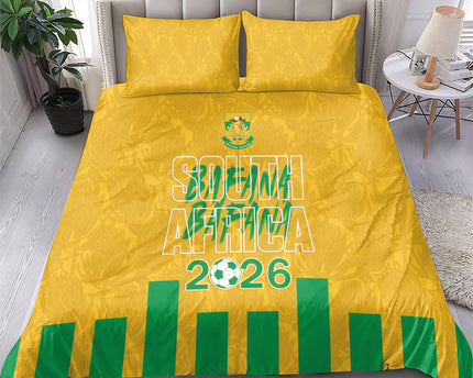 South Africa Soccer 2026 Bedding Set Bafana Bafana Kaofela Protea Yellow