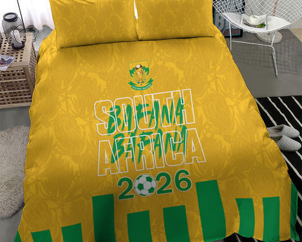 South Africa Soccer 2026 Bedding Set Bafana Bafana Kaofela Protea Yellow