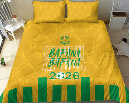 South Africa Soccer 2026 Bedding Set Bafana Bafana Kaofela Protea Yellow