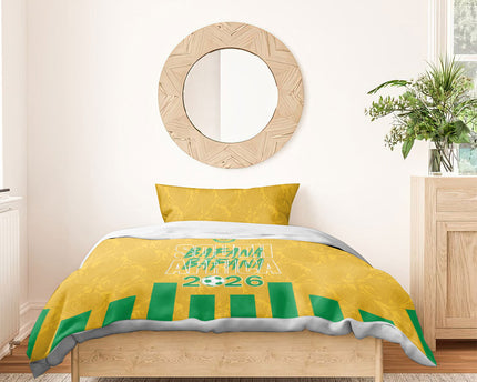 South Africa Soccer 2026 Bedding Set Bafana Bafana Kaofela Protea Yellow