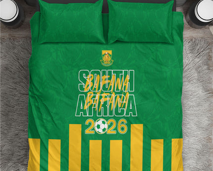 South Africa Soccer 2026 Bedding Set Bafana Bafana Kaofela Protea Green
