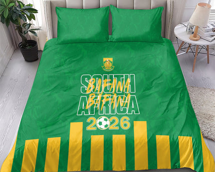 South Africa Soccer 2026 Bedding Set Bafana Bafana Kaofela Protea Green