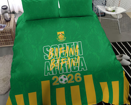 South Africa Soccer 2026 Bedding Set Bafana Bafana Kaofela Protea Green