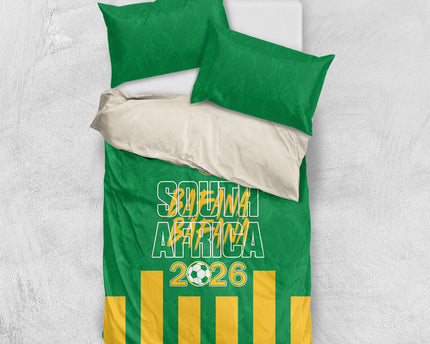 South Africa Soccer 2026 Bedding Set Bafana Bafana Kaofela Protea Green