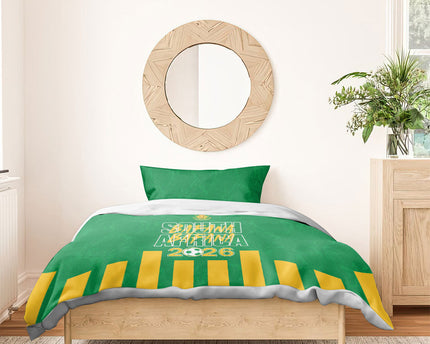 South Africa Soccer 2026 Bedding Set Bafana Bafana Kaofela Protea Green