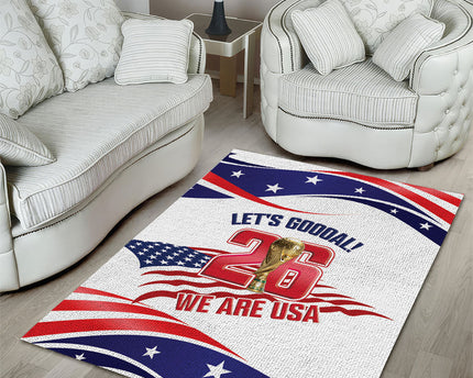 United States 2026 Soccer Area Rug We Are USA Go Champions Flag Waves
