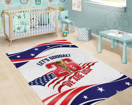 United States 2026 Soccer Area Rug We Are USA Go Champions Flag Waves