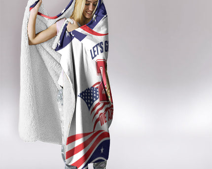 United States 2026 Soccer Hooded Blanket We Are USA Go Champions Flag Waves