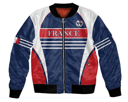 Custom France Football Bomber Jacket Summer 2024 Les Bleues