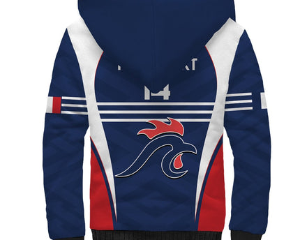 Custom France Football Sherpa Hoodie Summer 2024 Les Bleues