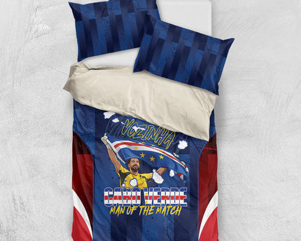 Vozinha Cabo Verde Football Bedding Set Tubaroes Azuis Man Of The Match