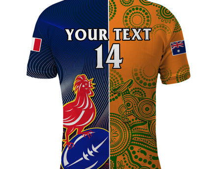Custom France And Australia Rugby Polo Shirt 2023 World Cup Le Bleus Wallabies Together